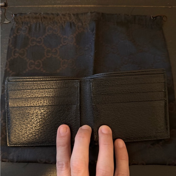 😎 Men Gucci wallet black Guccissima fabric - Picture 4 of 5